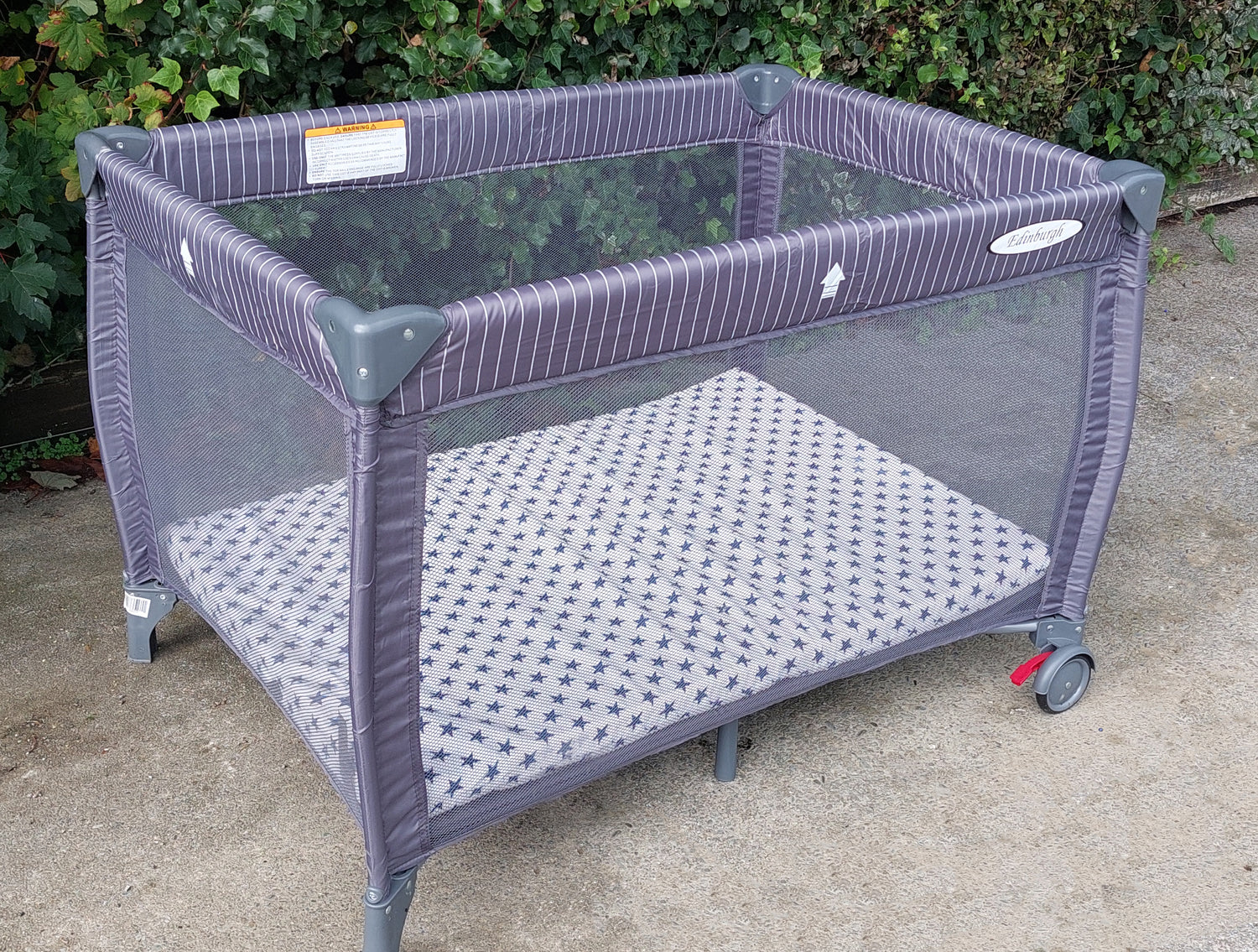 A high quality portacot available for hire from Mini Me Rentals 